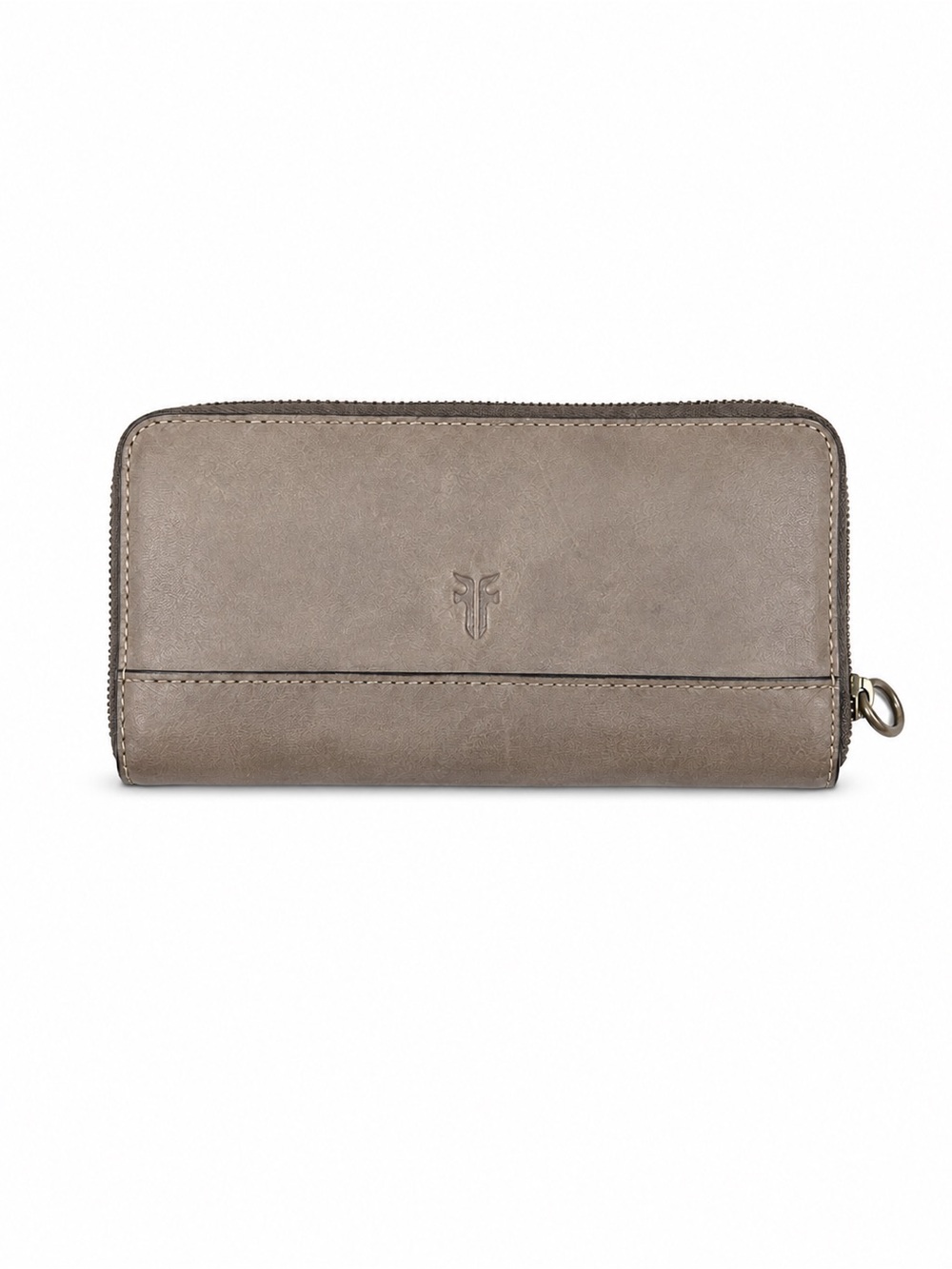 Frye Melissa Gray Taupe Leather Zip Around Wallet